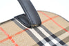 Authentic Burberrys Nova Check Canvas Leather Shoulder Hand Bag Black 3071K