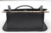 Authentic Burberrys Nova Check Canvas Leather Shoulder Hand Bag Black 3071K