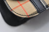 Authentic Burberrys Nova Check Canvas Leather Shoulder Hand Bag Black 3071K