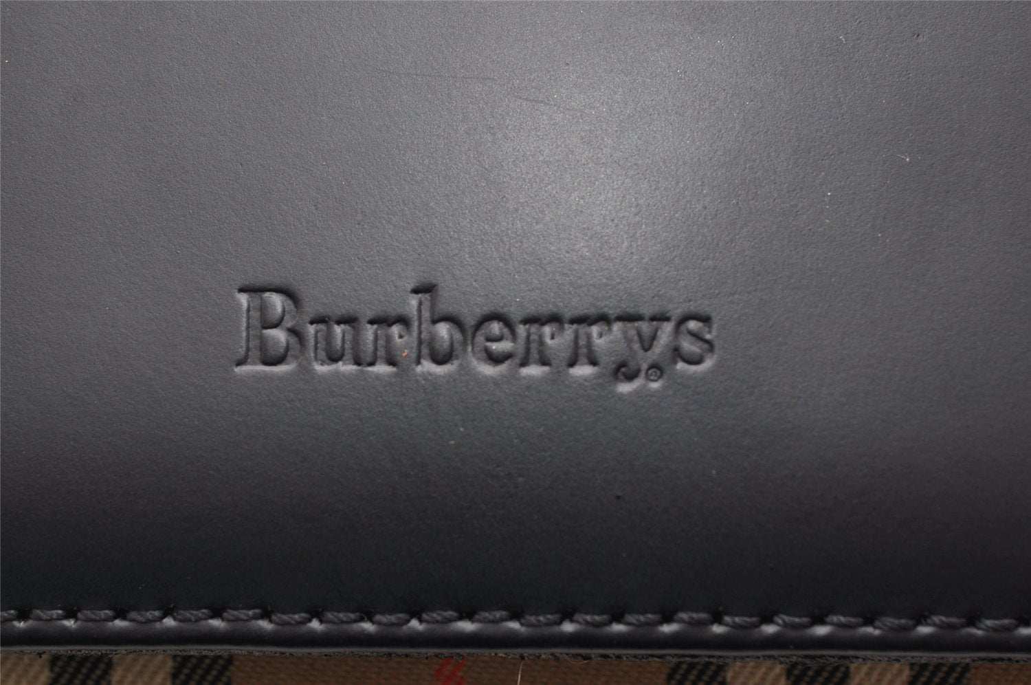 Authentic Burberrys Nova Check Canvas Leather Shoulder Hand Bag Black 3071K