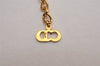 Authentic Christian Dior Gold Tone Chain Pendant Necklace CD 3072J