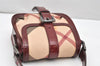 Authentic BURBERRY Nova Check Shoulder Cross Body Bag PVC Enamel Beige 3072K