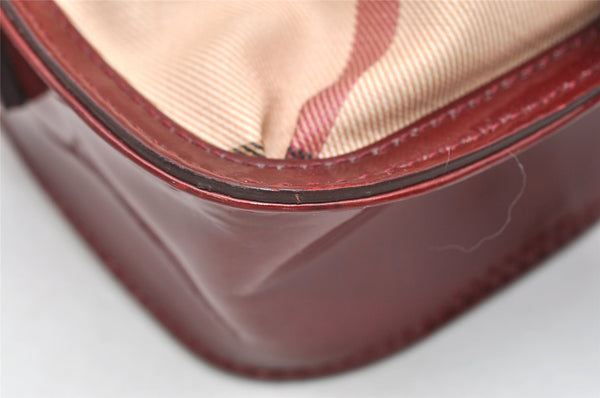 Authentic BURBERRY Nova Check Shoulder Cross Body Bag PVC Enamel Beige 3072K