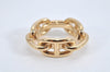 Authentic HERMES Scarf Ring Chaine d'Ancre Chain Design Gold Tone Box 3073K