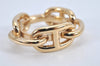 Authentic HERMES Scarf Ring Chaine d'Ancre Chain Design Gold Tone Box 3073K