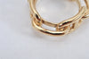 Authentic HERMES Scarf Ring Chaine d'Ancre Chain Design Gold Tone Box 3073K