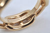 Authentic HERMES Scarf Ring Chaine d'Ancre Chain Design Gold Tone Box 3073K