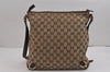 Authentic GUCCI Abbey Shoulder Cross Bag GG Canvas Leather 131326 Brown 3074J