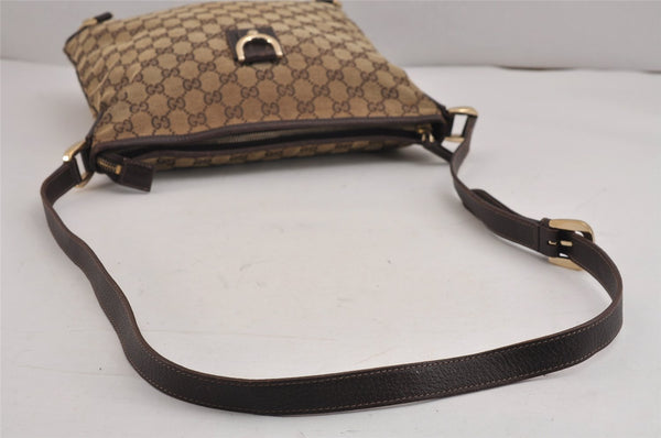 Authentic GUCCI Abbey Shoulder Cross Bag GG Canvas Leather 131326 Brown 3074J