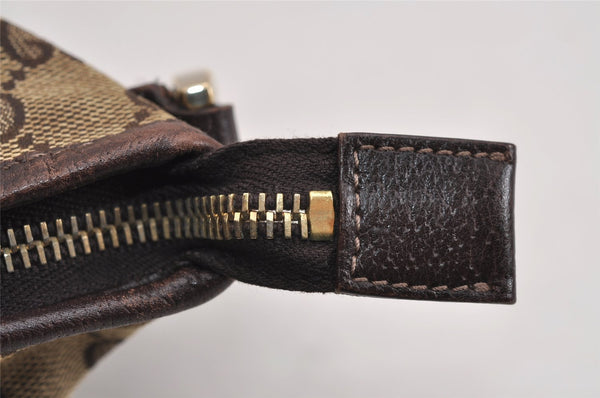 Authentic GUCCI Abbey Shoulder Cross Bag GG Canvas Leather 131326 Brown 3074J