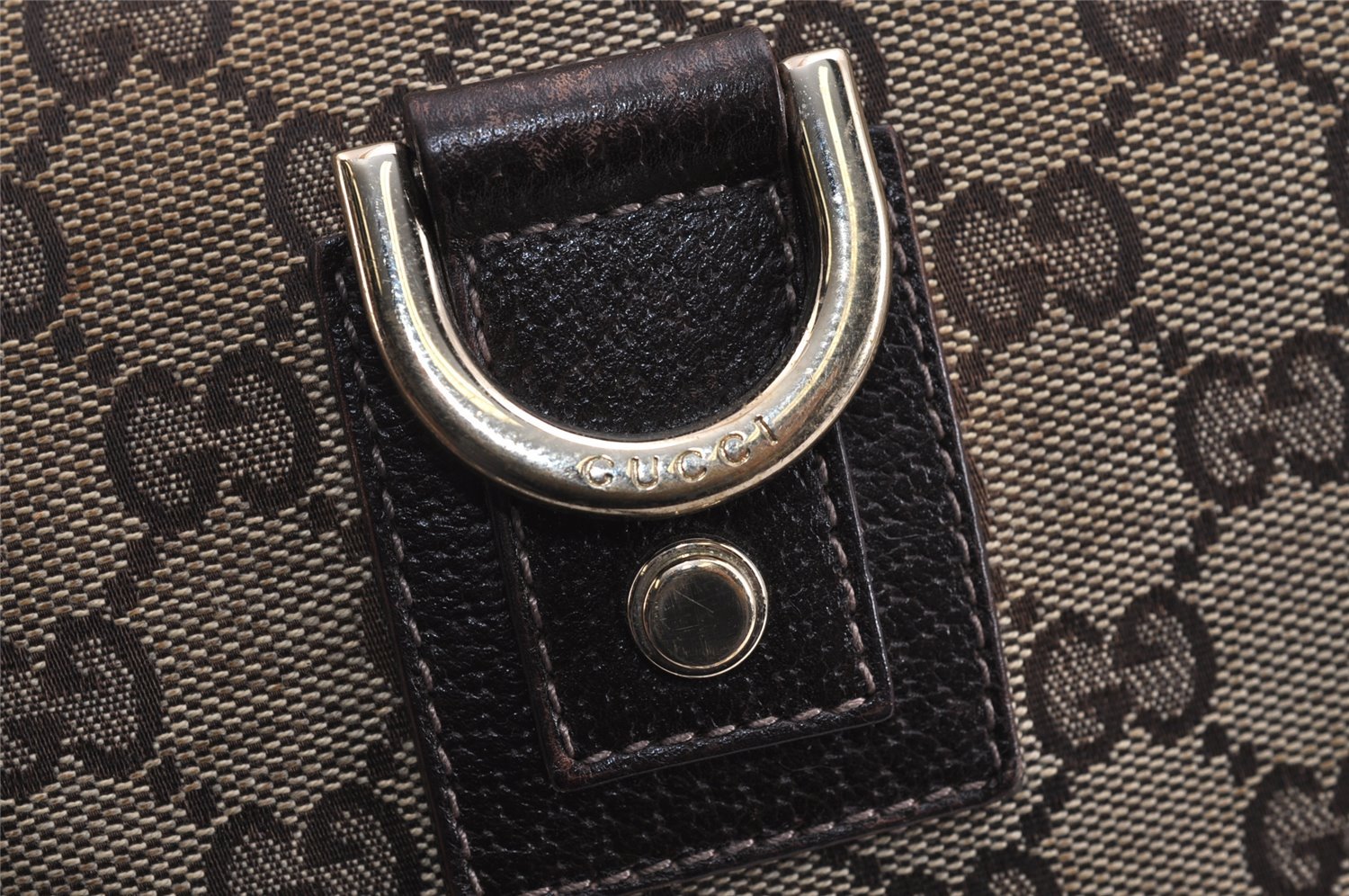 Authentic GUCCI Abbey Shoulder Cross Bag GG Canvas Leather 131326 Brown 3074J