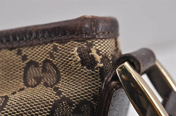 Authentic GUCCI Abbey Shoulder Cross Bag GG Canvas Leather 131326 Brown 3074J