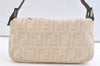 Authentic FENDI Zucca Mamma Baguette Shoulder Bag Canvas Leather Beige 3075K