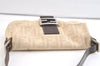 Authentic FENDI Zucca Mamma Baguette Shoulder Bag Canvas Leather Beige 3075K