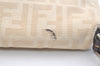 Authentic FENDI Zucca Mamma Baguette Shoulder Bag Canvas Leather Beige 3075K