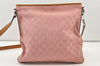 Authentic GUCCI Shoulder Cross Body Bag GG Canvas Leather 113013 Pink 3077J