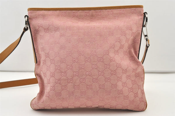 Authentic GUCCI Shoulder Cross Body Bag GG Canvas Leather 113013 Pink 3077J