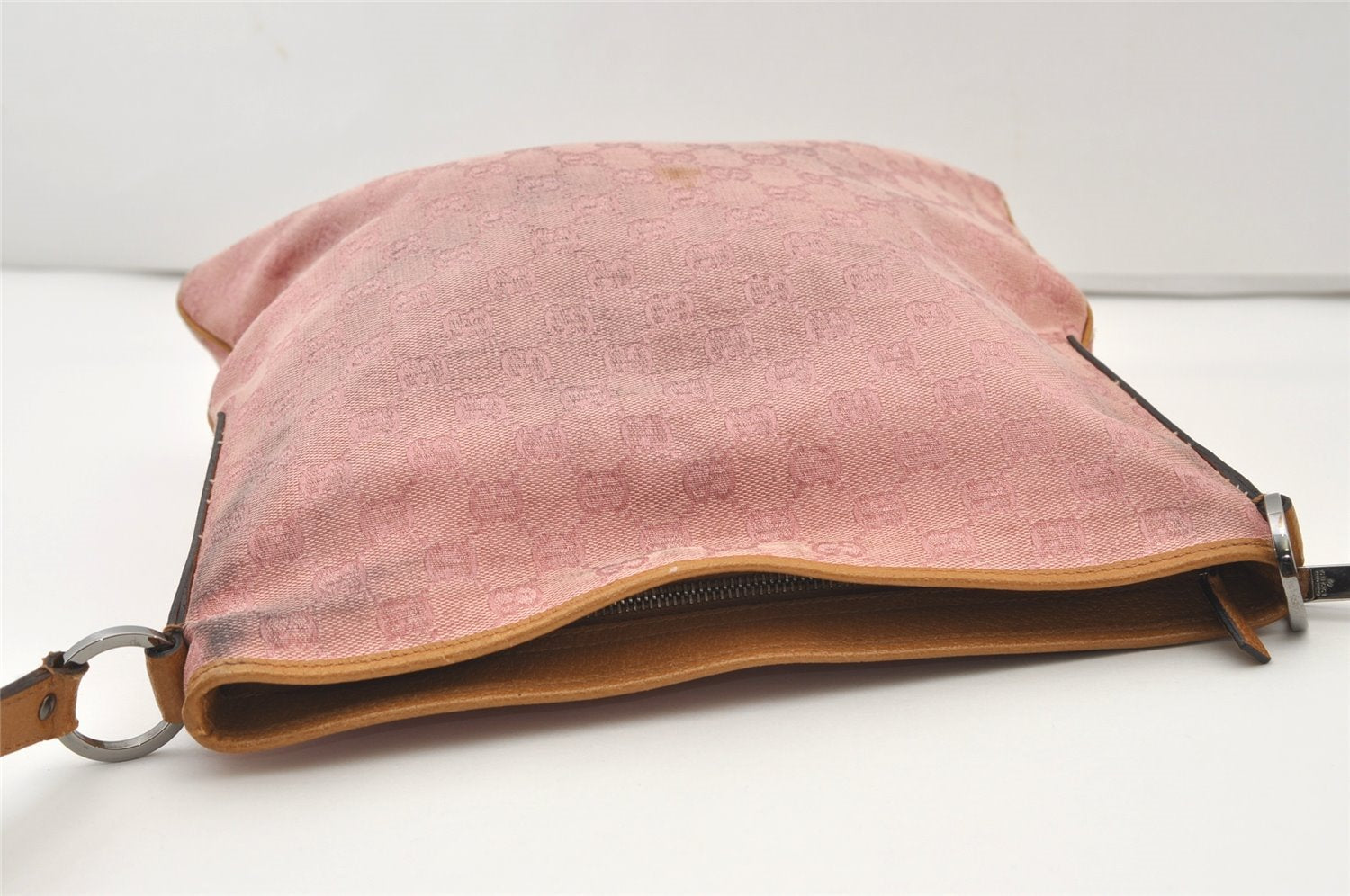 Authentic GUCCI Shoulder Cross Body Bag GG Canvas Leather 113013 Pink 3077J