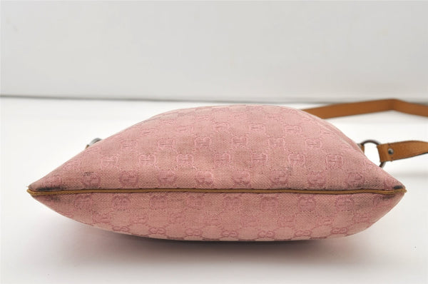 Authentic GUCCI Shoulder Cross Body Bag GG Canvas Leather 113013 Pink 3077J