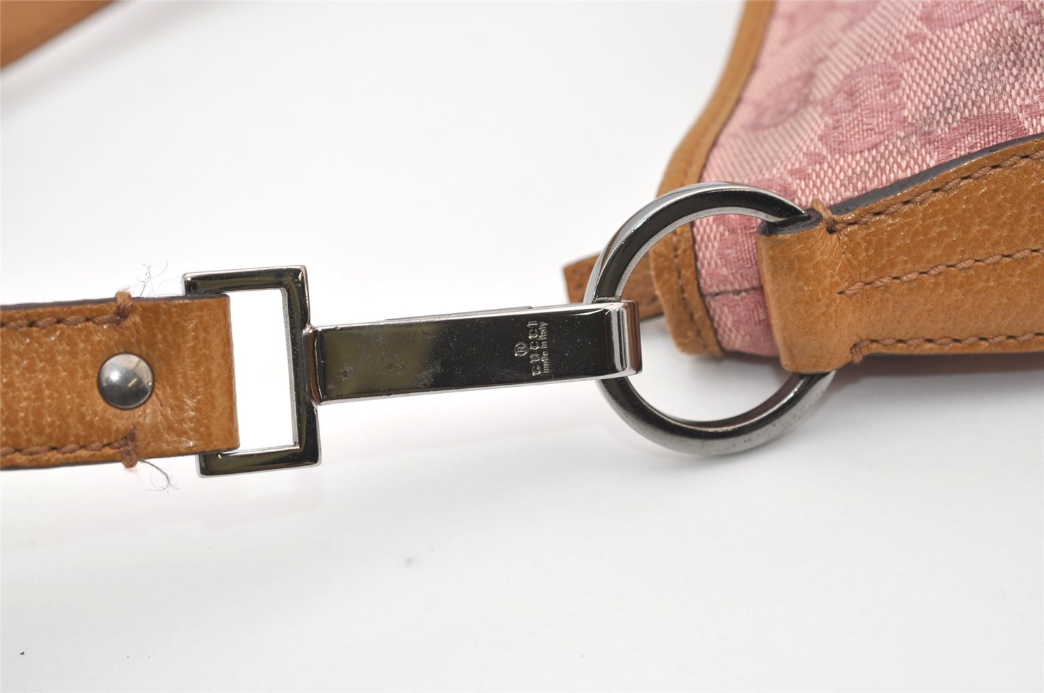 Authentic GUCCI Shoulder Cross Body Bag GG Canvas Leather 113013 Pink 3077J