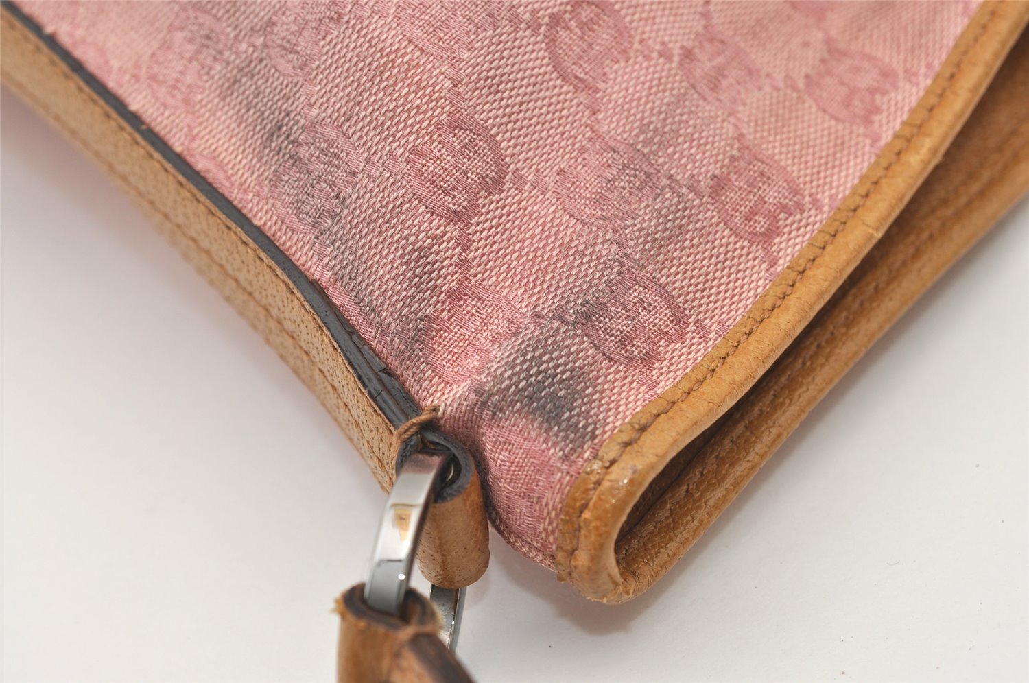 Authentic GUCCI Shoulder Cross Body Bag GG Canvas Leather 113013 Pink 3077J