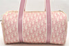 Authentic Christian Dior No.1 Trotter Hand Boston Bag PVC Enamel Pink  3077K