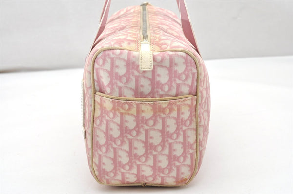 Authentic Christian Dior No.1 Trotter Hand Boston Bag PVC Enamel Pink  3077K