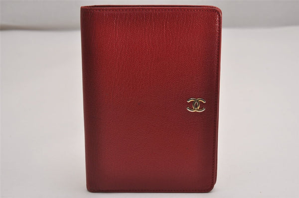 Authentic CHANEL Vintage Calf Skin Bifold Wallet Purse Red CC Logo 3078J