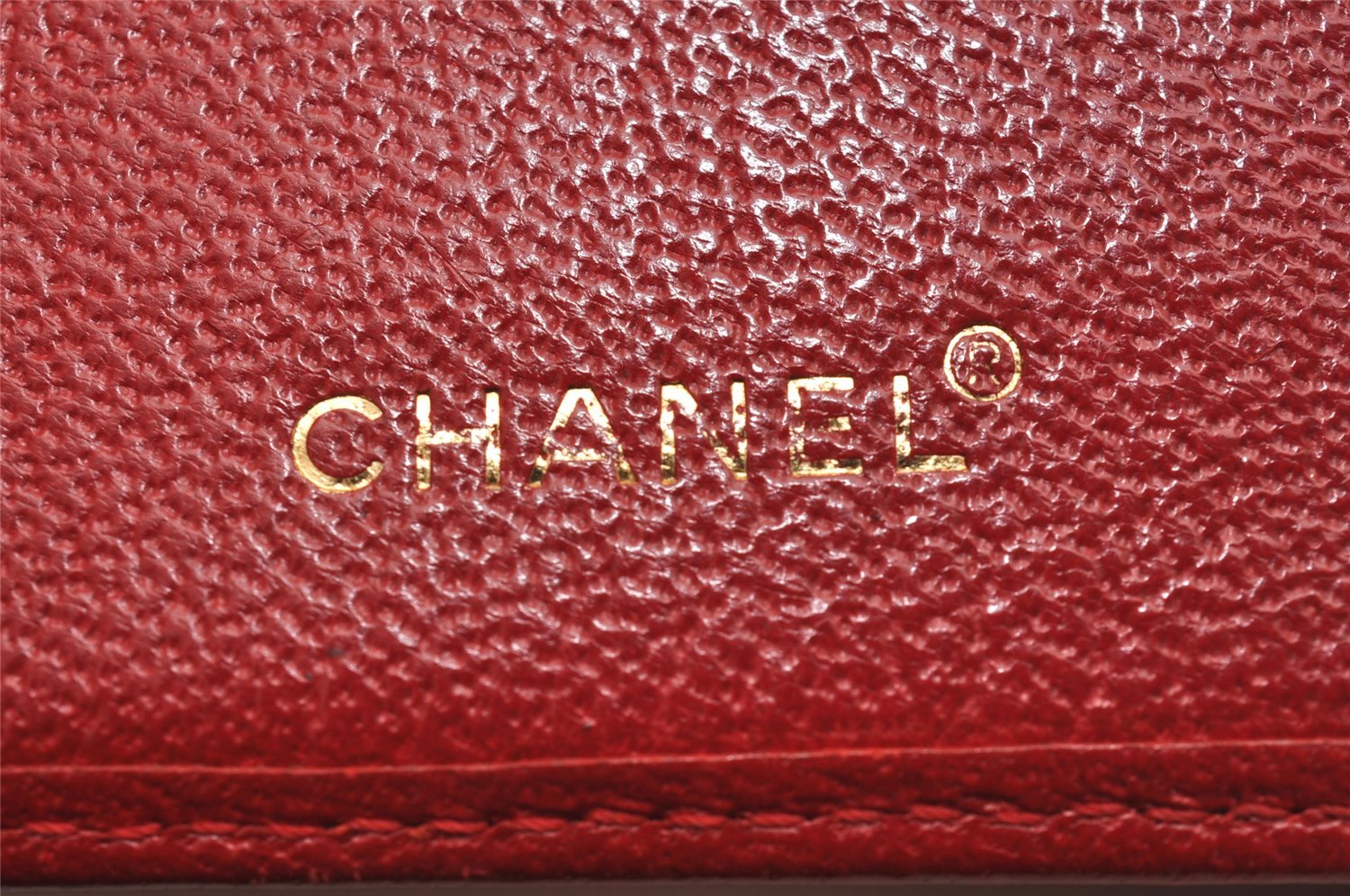 Authentic CHANEL Vintage Calf Skin Bifold Wallet Purse Red CC Logo 3078J