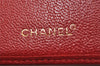 Authentic CHANEL Vintage Calf Skin Bifold Wallet Purse Red CC Logo 3078J