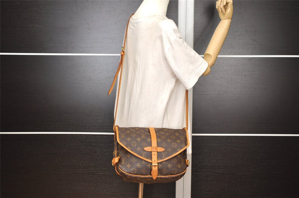 Authentic Louis Vuitton Monogram Saumur 30 Shoulder Cross Bag M42256 LV 3079J