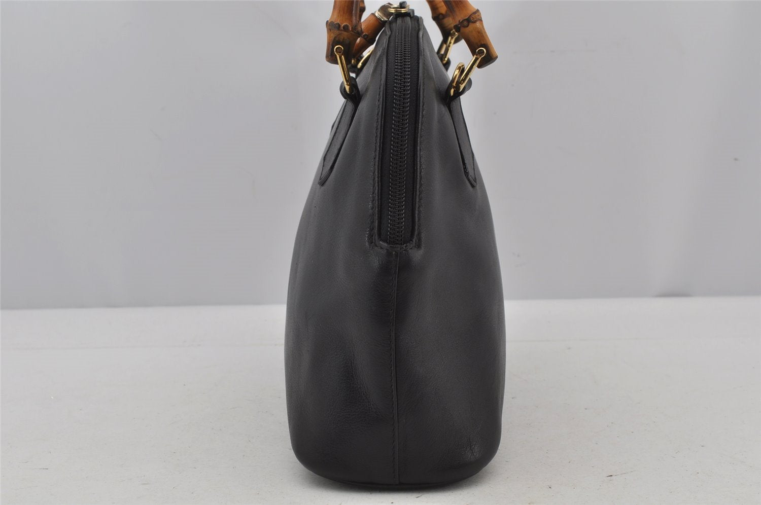 Authentic GUCCI Bamboo 2way Hand Shoulder Crossbody Bag Leather Black Junk 3082J