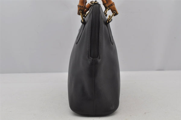 Authentic GUCCI Bamboo 2way Hand Shoulder Crossbody Bag Leather Black Junk 3082J