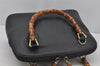Authentic GUCCI Bamboo 2way Hand Shoulder Crossbody Bag Leather Black Junk 3082J