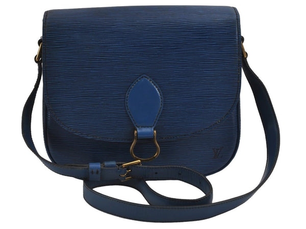 Auth Louis Vuitton Epi Saint Cloud GM Shoulder Cross Body Bag M52195 Blue 3084J