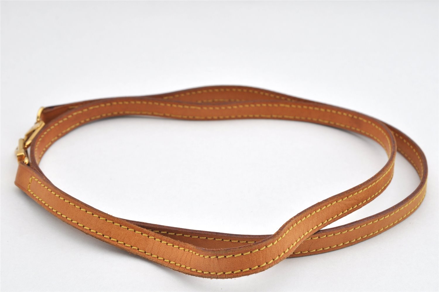 Authentic Louis Vuitton Leather Shoulder Strap Beige 45.9