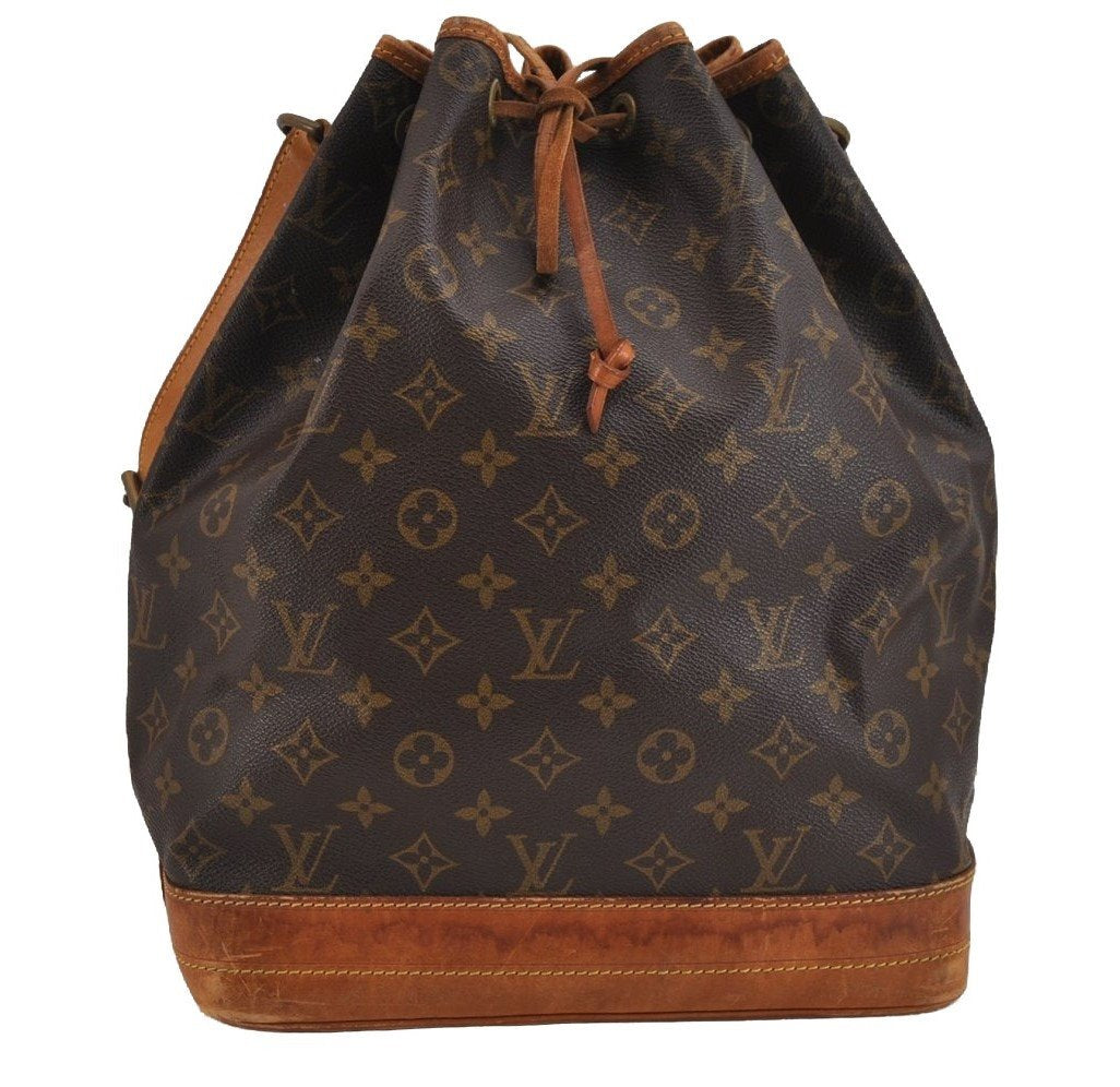 Authentic Louis Vuitton Monogram Noe Shoulder Drawstring Bag M42224 LV 3085J