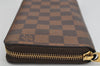 Authentic Louis Vuitton Damier Zippy Long Wallet Purse N60015 LV 3088K