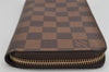 Authentic Louis Vuitton Damier Zippy Long Wallet Purse N60015 LV 3088K