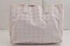 Authentic CHANEL New Travel Line Shoulder Tote Bag Nylon Leather Pink 3089J