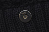 Authentic FENDI Chef Bag Vintage Shoulder Bag Purse Knit Leather Black 3091I
