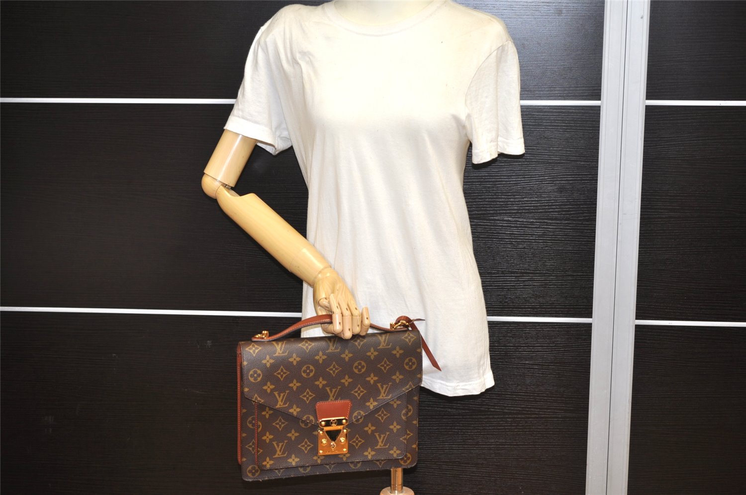 Authentic Louis Vuitton Monogram Monceau 2Way Shoulder Hand Bag M51185 LV 3091K