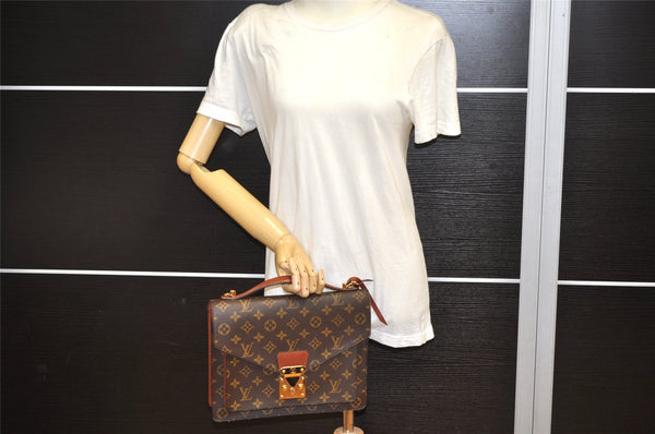 Authentic Louis Vuitton Monogram Monceau 2Way Shoulder Hand Bag M51185 LV 3091K