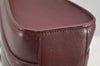 Authentic Cartier Cabochon Shoulder Tote Bag Purse Leather Bordeaux Red 3092I