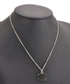 Authentic CHANEL CoCo Mark Silver Tone Chain Pendant Necklace Box 3092J