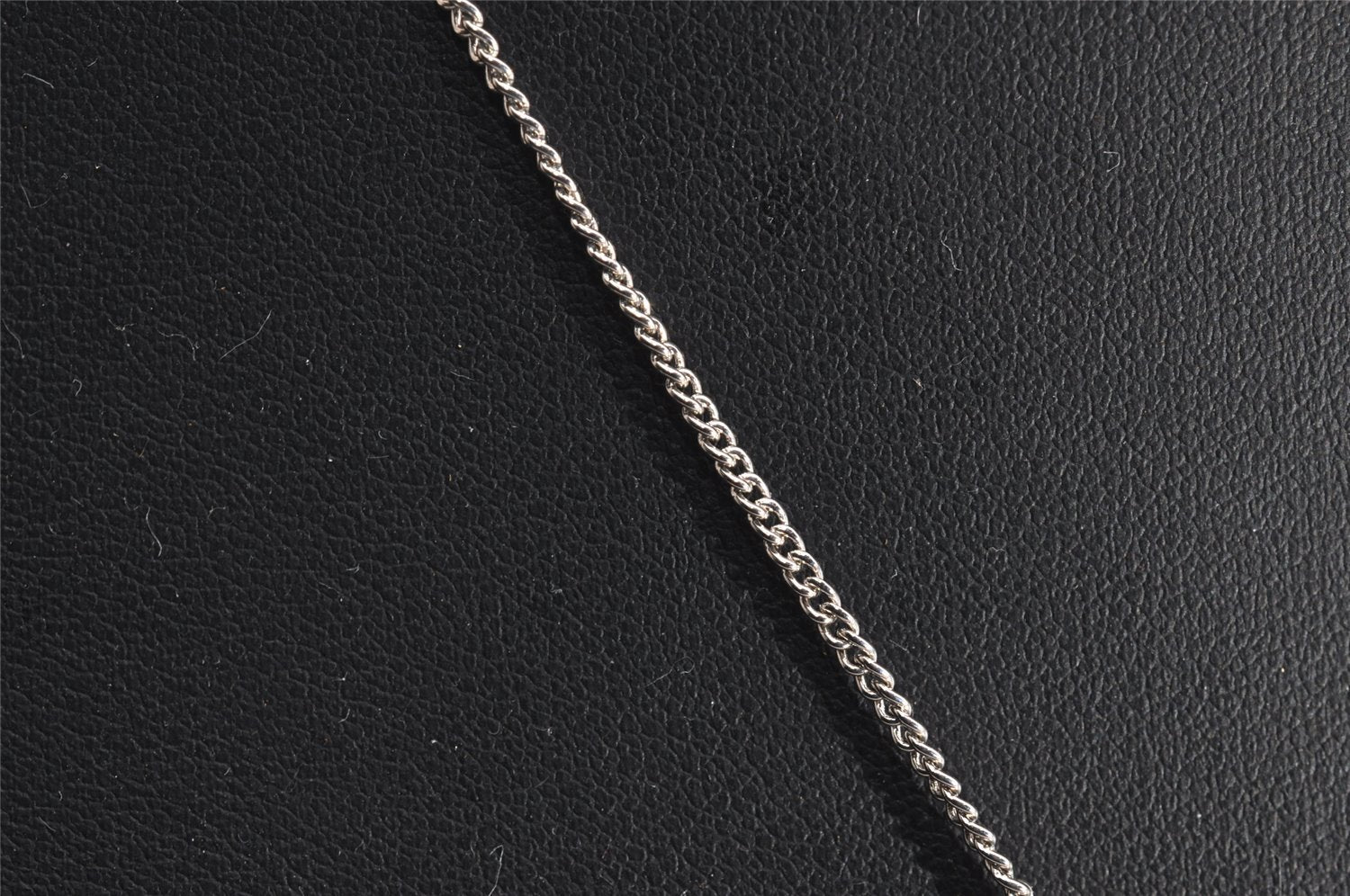 Authentic CHANEL CoCo Mark Silver Tone Chain Pendant Necklace Box 3092J