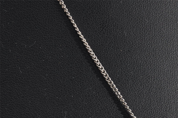 Authentic CHANEL CoCo Mark Silver Tone Chain Pendant Necklace Box 3092J