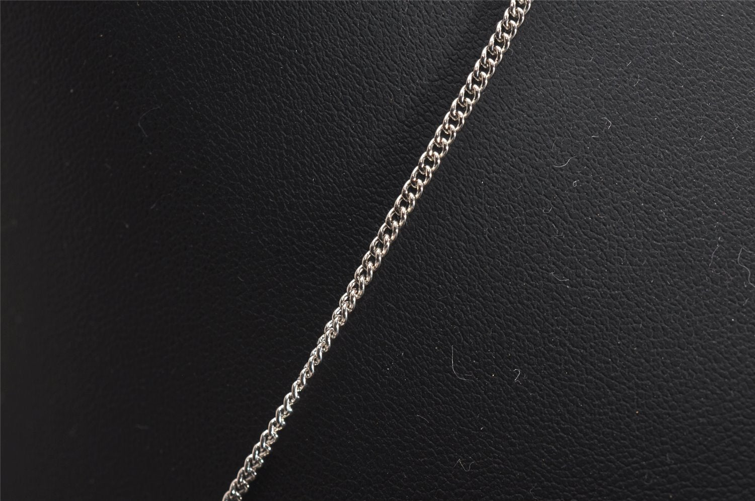 Authentic CHANEL CoCo Mark Silver Tone Chain Pendant Necklace Box 3092J