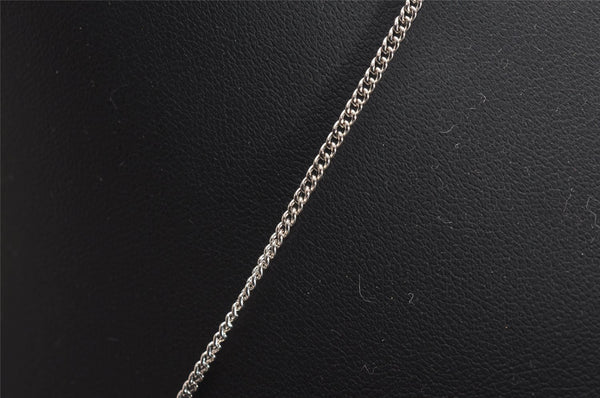 Authentic CHANEL CoCo Mark Silver Tone Chain Pendant Necklace Box 3092J