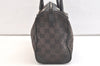 Authentic GUCCI Sherry Line Hand Bag GG Canvas Leather 0000851 Black 3093K